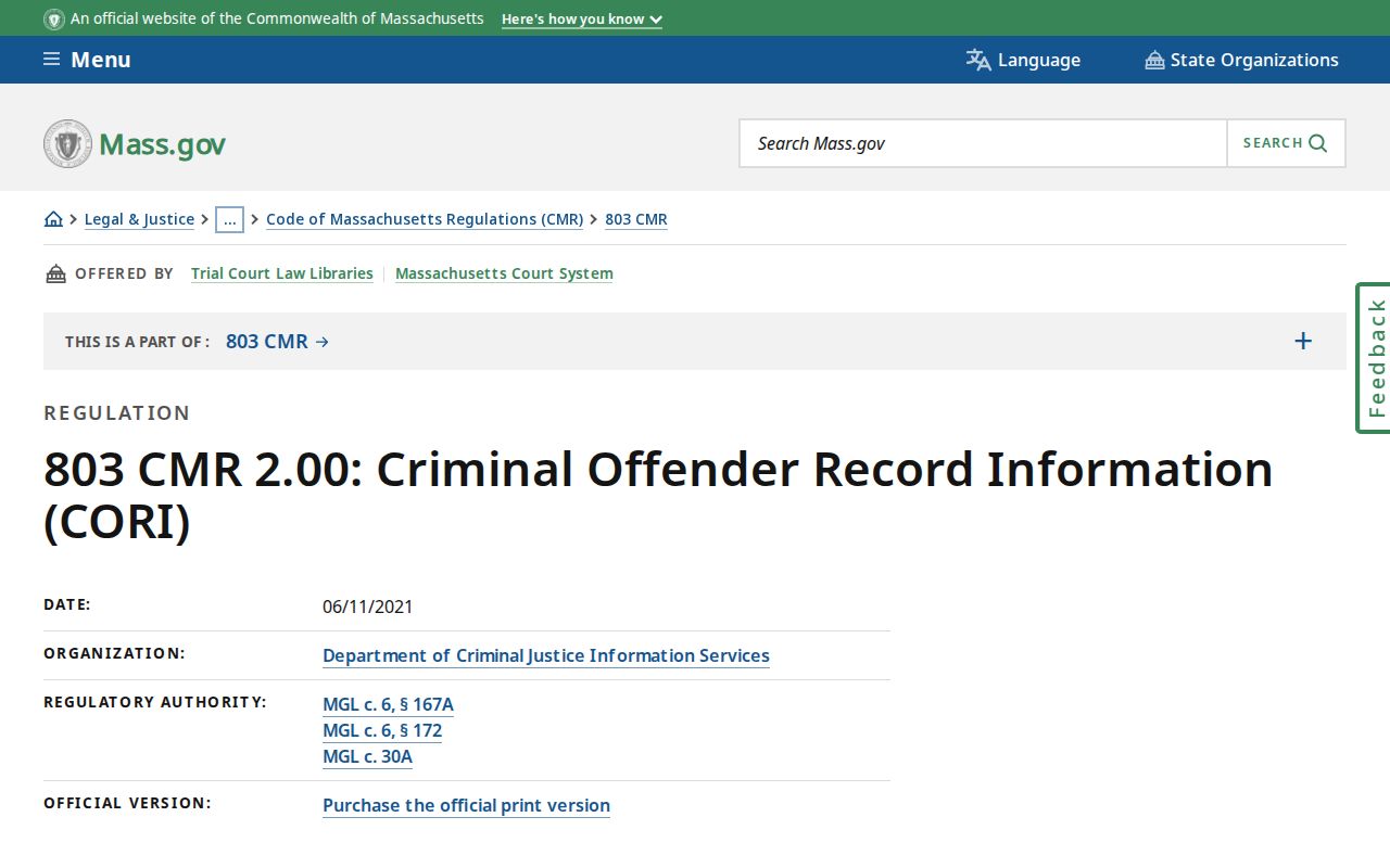 Hampshire County released mugshot and Massachusetts CORI rules